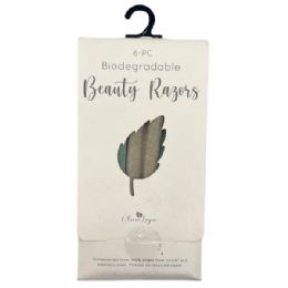 24 pieces Olivialayne 6 Biodegradable Eb Razors In Green, Blue And Cream - Graduation