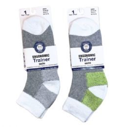 24 pieces Ergonomic Trainer Socks In Assorted Colors Size 10-13 - Mens Crew Socks