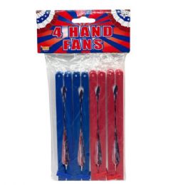 24 pieces 4 Usa Patriotic Hand Fans - 4th Of July