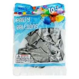 240 pieces Pm Metallic Silver Balloon 10ct 12in - Balloons & Balloon Holder