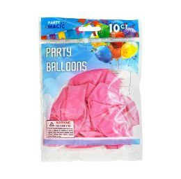 240 pieces Pm Metallic Pink Balloon 10ct 12in - Balloons & Balloon Holder