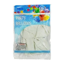 240 pieces Pm White Helium Balloon 10ct 12in - Balloons & Balloon Holder