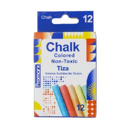 48 pieces 12ct Colored Chalk, Assorted Colors - Chalk,Chalkboards,Crayons
