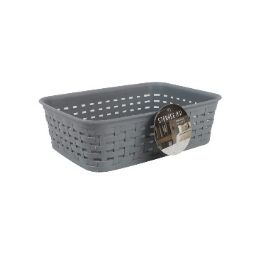 24 pieces Bh Gray Plastic Basket 8x5.5x2.4in - Baskets