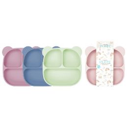 48 pieces Bonita Home Silicone Baby Panda Plate Asst - Baby Utensils