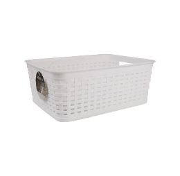 24 pieces Bh White Plastic Basket 10x7.5x4in - Baskets