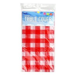96 pieces Pm Plaid Table Cover Red 54x108in - Table Cloth