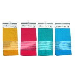 40 pieces Kitchen Towel 4 Asst Colors 15x24in - Kitchen Towels