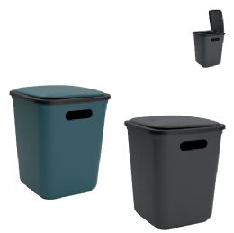 24 pieces Bh Kitchen Trash Bin W Lid 12l 2 Colors - Garbage & Storage Bags