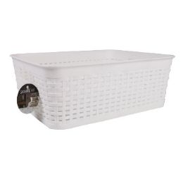 24 pieces Bh White Plastic Basket 12.2x9.3x4.5in - Baskets