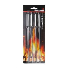 24 pieces Stainless Steel 4pc Bbq Skewer - BBQ supplies