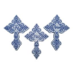 24 pieces Cross Plaque Spanish Phrase Assorted 5.9 Inches - Religious Decor