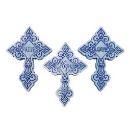 24 pieces Cross Plaque English Phrase Assorted 5.9 Inches - Religious Decor