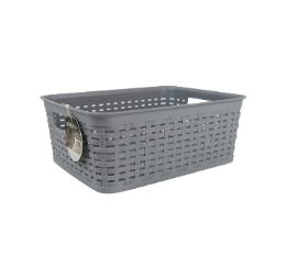 24 pieces Bh Gray Plastic Basket 10x7.5x4in - Baskets
