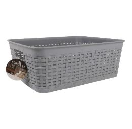 24 pieces Bh Gray Plastic Basket 12.2x9.3x4.5in - Baskets