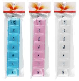 48 Wholesale Bh Weekly Pillbox Asst Color 6x1.2x0.8in