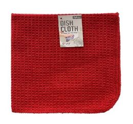60 of Dish Cloth 2pc Waffle Red 12x12in