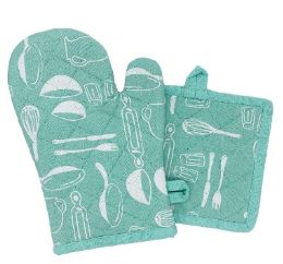 30 pieces Pot Holder & Glove Set 2pc Gn Pinted - Kitchen Gadgets & Tools