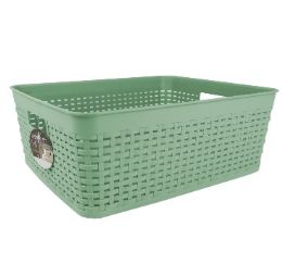 12 pieces Bh Mint Plastic Basket 14x11.4x5.3 inches - Baskets