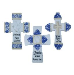 24 pieces Cross Plaque English Phrase Assorted 5.9 Inches - Religious Decor