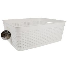 12 pieces Bh White Plastic Basket 14x11.4x5.3 inches - Baskets