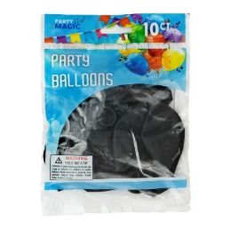 240 pieces Pm Black Hellium Balloon 10ct 12in - Balloons & Balloon Holder