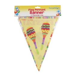 12 pieces Pm Fiesta Flag Pennant BanneR-11pennants - Party Banners
