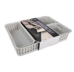 12 pieces Bh Plastic Basket 5pc Set Gray - Baskets