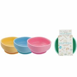 48 pieces Bonita Home Silicone Baby Square Feeding Bowl Asst 4 - Kitchen Bowls