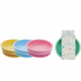 48 pieces Bonita Home Silicone Baby Round Feeding Bowl Asst 4 - Kitchen Bowls