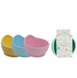 48 pieces Bonita Home Silicone Baby Roundd Soup Bowl Asst 4 - Kitchen Bowls