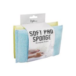 48 pieces Bh Soft Pad Sponge 2ct 5.5x3.16x0.98 in - Scouring Pads & Sponges