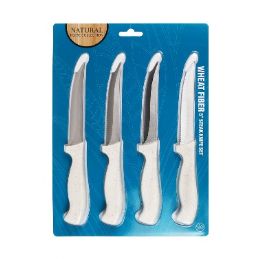 24 pieces Wheat Fiber Steak Knife 4pc Set 5in - Kitchen Knives