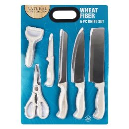 20 pieces Wheat Fiber Knife 6pc Set Asst Sizes - Kitchen Knives