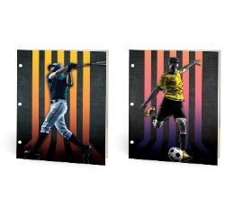 48 pieces Game On Portfolios,2 Assorted Designs - Folders and Report Covers