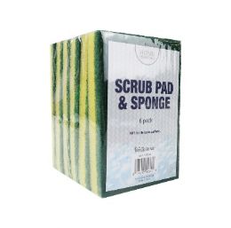 48 pieces Bh Scrub Pad & Sponge 6ct 5.5x3.5x0.59 - Scouring Pads & Sponges