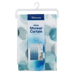 24 pieces Bh S-Curtain W-Hooks 71in Dots Peva - Shower Curtain