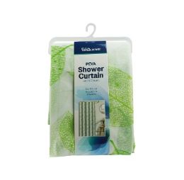 24 pieces Bh S-Curtain W-Hooks 71in Leaf Peva - Shower Curtain