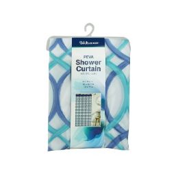 24 pieces Bh S-Curtain W-Hooks 71in Waves Peva - Shower Curtain