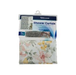 24 pieces Bh Shower Curtain W-Hooks 70x72in Flower - Shower Curtain
