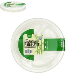 24 pieces Nhc Sugar Cane Plate W-Division 9in 20ct - Plastic Bowls and Plates