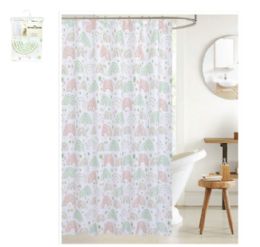 24 pieces Shower Curtain Kids W Hooks 71 Inches - Shower Curtain