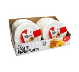 10 pieces He Coated Paper Plates 9in.100ct 190gsm - Plastic Bowls and Plates