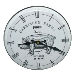 12 pieces Iron Wall Clock Pig Design 11.25 Inches - Wall Decor