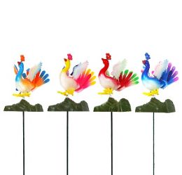 24 pieces Bh Stump Peacock Garden Stake Asst - Garden Decor