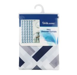 24 pieces Ch S-Curtain W-Hooks 70.9in Geo Fabric - Shower Curtain