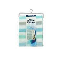 24 pieces Bh S-Curtain W-Hooks 71in Striped Peva - Shower Curtain