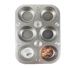 48 pieces Bh Metal Muff Pan 6 Slots10.4x7in - Baking Supplies