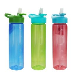12 pieces Bh Water Bottle W Flip Top Straw 23.67oz - Drinking Water Bottle