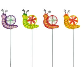 24 pieces Bh Garden Stake Caterpillar Design 5x5x9in - Garden Decor